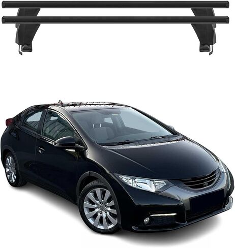 OMAC Roof Rack Cross Bars for Honda Civic 2012-2015 Sedan Lockable 110Lbs Steel Black 2Pcs fits Cargo Carriers Kayak Canoe Bike Snowboard in Saudi Arabia