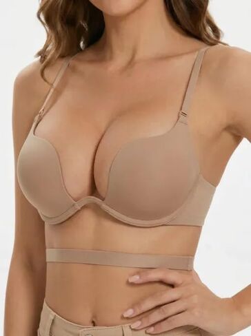 Simple Solid Color Beautiful Bra, Comfortable and Breathable Push Up Bra, Seamless and Skin Friendly Women's Underwear in Saudi Arabia