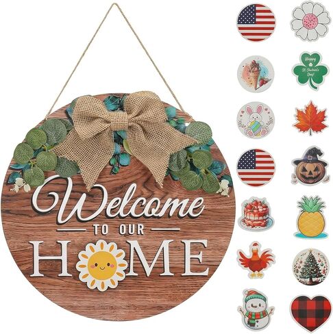 lyeasw علامة ترحيب عيد الفصح للباب الأمامي - أكاليل عيد الفصح ديكور معلق على الحائط لمخبز مقهى عطلة الربيع، زخارف أرنب خشبية لحفلة الشرفة الأمامية في الهواء الطلق (الأرنب والبيض) in Kuwait