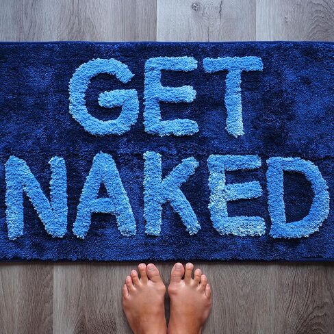 Evovee Get Naked Bath Mat Funny Cute سجاد الحمام الحصول على Naked Rug Shower Funny الحمام ديكور متعة لطيف حمام حصيرة عدم الانزلاق قابل للغسل كلية وردي فاتح 17x24 in Kuwait