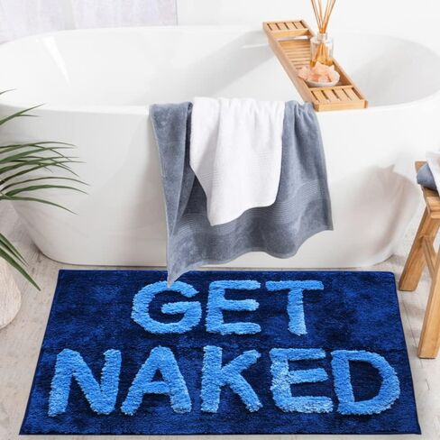 Evovee Get Naked Bath Mat Funny Cute سجاد الحمام الحصول على Naked Rug Shower Funny الحمام ديكور متعة لطيف حمام حصيرة عدم الانزلاق قابل للغسل كلية وردي فاتح 17x24 in Kuwait