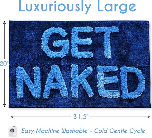 Evovee Get Naked Bath Mat Funny Cute سجاد الحمام الحصول على Naked Rug Shower Funny الحمام ديكور متعة لطيف حمام حصيرة عدم الانزلاق قابل للغسل كلية وردي فاتح 17x24 in Kuwait