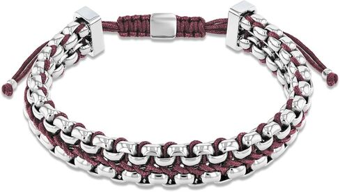 Calvin Klein Fused Jewelry Bracelet for Men - Stainless Steel and Nylon - Adjustable Pull-Tie Closure - Woven Design - Premium Fashion Jewelry Accessory - Gift for Him in Saudi Arabia