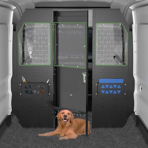 StarONE Cargo Van Partition,Van Safety Partition Bulkhead Fit for Ford Transit 150 250 350 High-Roof,with Door Lock and Acrylic Panel,Black in Saudi Arabia