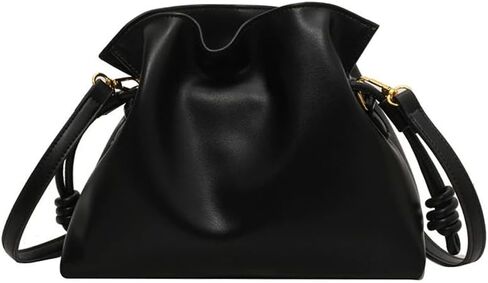 Women's Cloud Drawstring Bucket Bag, Fashionable Minimalist Handbags Versatile PU Leather Crossbody Shoulder Hobo Purse in Saudi Arabia
