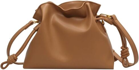 Women's Cloud Drawstring Bucket Bag, Fashionable Minimalist Handbags Versatile PU Leather Crossbody Shoulder Hobo Purse in Saudi Arabia
