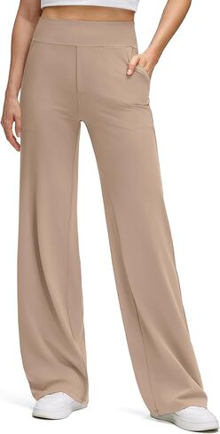 G4Free BareFeel High Stretch Wide Leg Pants for Women Soft Comfy Casual Yoga Pants with Pockets (Gray Sage,M,29") in Saudi Arabia