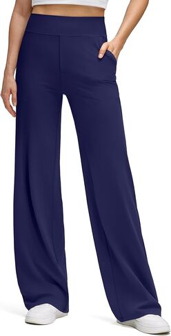 G4Free BareFeel High Stretch Wide Leg Pants for Women Soft Comfy Casual Yoga Pants with Pockets (Gray Sage,M,29") in Saudi Arabia