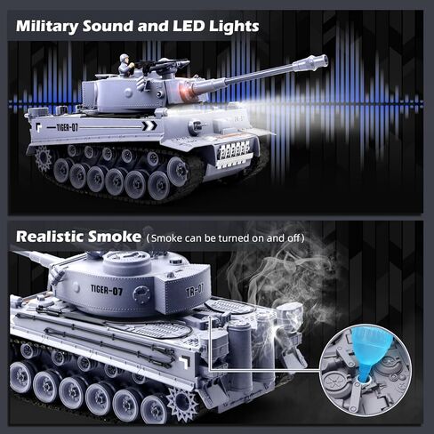 1:18 دبابة للتحكم عن بعد، 2.4 جيجا هرتز German Leopard II RC Tank، 60 دقيقة من أوقات اللعب، ألعاب دبابات الجيش مع BBS وقنابل المياه والصوت والسومكي للبالغين والأعمار من 6 سنوات فما فوق in Kuwait