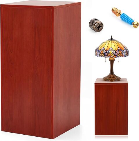 حامل عرض مكعب خشبي من RattanView مقاس 15 × 15 × 12 بوصة عمود عمود مرتفع سهل التجميع مطلوب لنافذة ديكور حفلات ومتجر المنزل in Kuwait