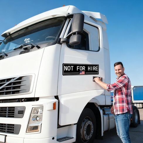 2Pcs Not for Hire Magnetic Decals - 4.7"×13" Vehicle Magnets for Box Trucks, Tractor Trailers, Company & Personal Vehicles (Small-White) in Saudi Arabia