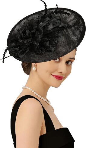 قبعات Kidukso Fascinator أغطية الرأس لقبعات ديربي 1920s غطاء رأس عتيق لحفلات الشاي وحفلات الكوكتيل والكنيسة in Kuwait