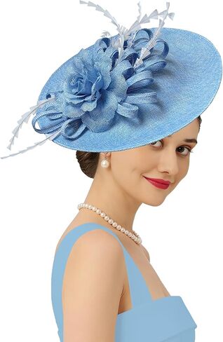 قبعات Kidukso Fascinator أغطية الرأس لقبعات ديربي 1920s غطاء رأس عتيق لحفلات الشاي وحفلات الكوكتيل والكنيسة in Kuwait