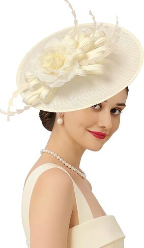 قبعات Kidukso Fascinator أغطية الرأس لقبعات ديربي 1920s غطاء رأس عتيق لحفلات الشاي وحفلات الكوكتيل والكنيسة in Kuwait