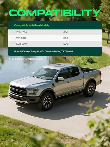YHTAUTO OE Factory Style Fender Flares مع مجموعة أدوات بديلة لـ Dodge Ram 1500 2019-2023 هيكل جديد (لا يناسب الطراز الكلاسيكي والمتمرد، طراز TRX)، واقي غطاء مضيئة للعجلة السوداء غير اللامعة، مجموعة من 4 in Saudi Arabia