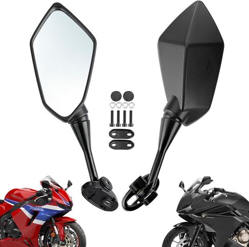 مرايا الرؤية الخلفية للدراجة النارية مناسبة للنينجا 300 400 500 ZX6R EX300 EX400 636 650 250R 300R ABS مرايا الرؤية الخلفية الجانبية للدراجة النارية قابلة للتعديل in Saudi Arabia