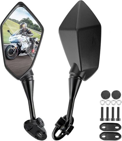 مرايا الرؤية الخلفية للدراجة النارية مناسبة للنينجا 300 400 500 ZX6R EX300 EX400 636 650 250R 300R ABS مرايا الرؤية الخلفية الجانبية للدراجة النارية قابلة للتعديل in Saudi Arabia