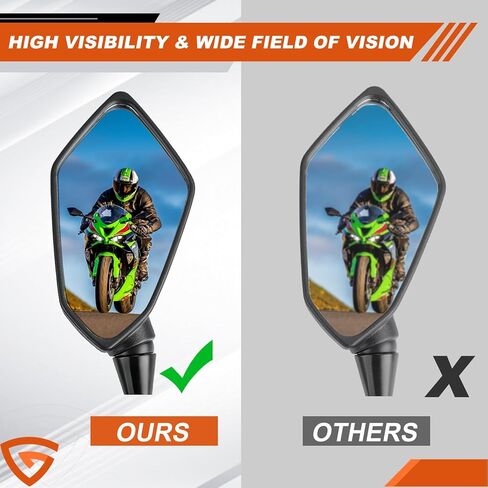 مرايا الرؤية الخلفية للدراجة النارية مناسبة للنينجا 300 400 500 ZX6R EX300 EX400 636 650 250R 300R ABS مرايا الرؤية الخلفية الجانبية للدراجة النارية قابلة للتعديل in Saudi Arabia
