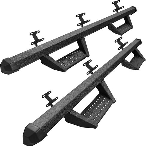 Running Boards Side Steps Compatible with 2009-2014 Ford F150 Super Cab, Dual-Stage Textured Black Powder Coated Step Bars. 4 Inch Drop Down Side Steps Made with Carbon Steel. in Kuwait