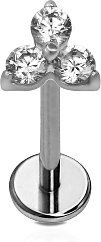 Cords Club Micro Love Triangle Flat Back Stud – ASTM-F136 Implant Grade Titanium - Push Pin Design for Sensitive Ears – Available in 18K PVD Gold Plated & Titanium Silver (Single Earring) in Saudi Arabia