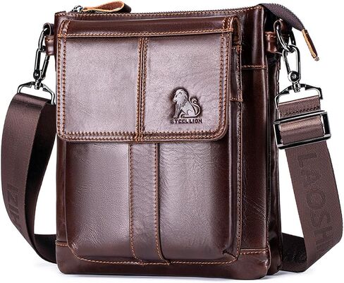 Men's Genuine Leather Crossbody Bag - Spacious & Functional & Durable Daily Use in Saudi Arabia