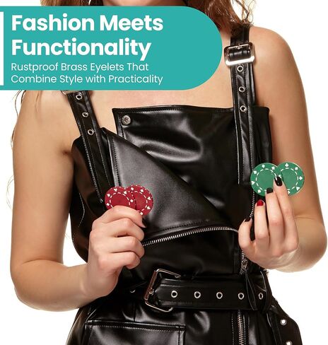 فتحات مقاس 100 × 2 مم للملابس والمصنوعات اليدوية الجلدية - حلقات لإضافة الأشرطة والأربطة والنسيج في المشاريع الفنية والخياطة - مثالية للحقائب وسجلات القصاصات وإصلاح الملابس (ذهبي وردي) in Kuwait