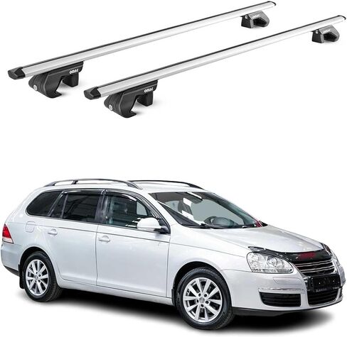 OMAC Roof Rack Cross Bars for VW Atlas 2025 Lockable 198Lbs Aluminium Black 2Pcs fits Cargo Carriers Canoe Kayak Bike Snowboard in Saudi Arabia