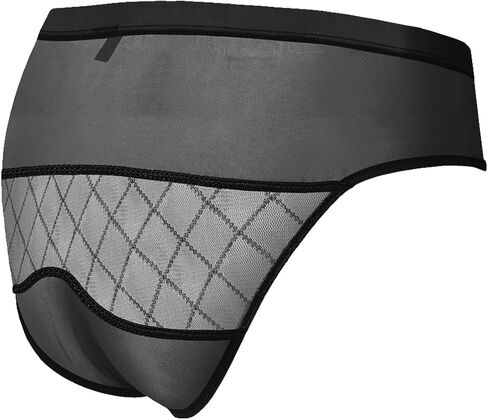 ZONBAILON Men's Sexy Briefs See Through Lace Ice Silk Breathable Mesh Pouch Underwear in Saudi Arabia