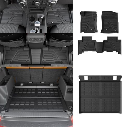 Back Seat Cover Compatible with 2010-2024 Toyota 4 Runner 5 Seat 2nd Row Seat Protector Trunk Mat All Weather Cargo Liner 2023 4Runner Accessories (Backrest Mats,Fit W/O&with Sliding Tray) in Saudi Arabia