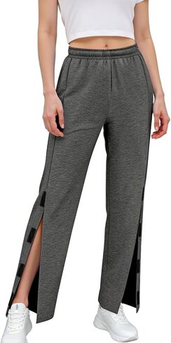 Tear Away Pant for Women Side Split Easy Full Open Sweatpants Loose Fit Casual Post Surgery Adaptive Clothing with Pockets in Saudi Arabia