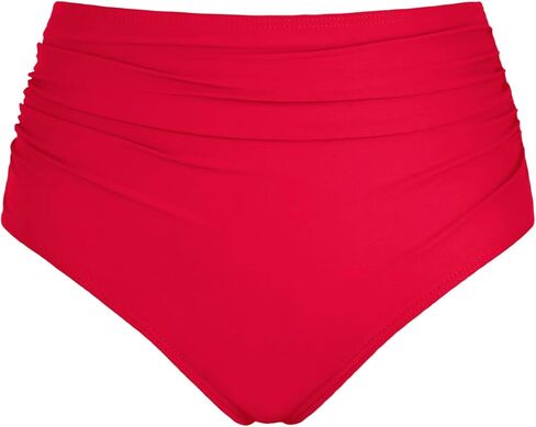 pfarua Women's High Waisted Bikini Bottoms Full Coverage Swimsuit Bottom Ruched Tummy Control Bathing Suit Bottoms in Saudi Arabia