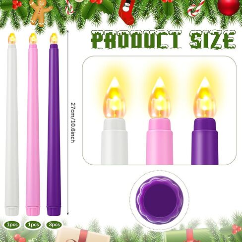 XunYee Advent Candle Holder Wreath Set of 5 with 5 Flameless Candles Christmas Advent Berry Champagne Flower Wreath Rings for Table Centerpiece Fireplace Festival Home Church Decor(Vivid) in Saudi Arabia