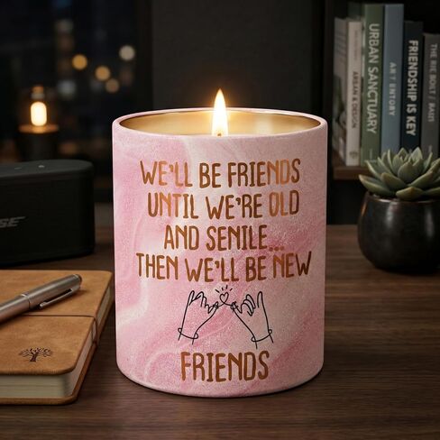 ARVEXO Galentines Gifts for Friends - Vanilla Lavender Pink Candles 10 oz - Best Friend Birthday Gifts for Women Friendship Female Her, Long Distance Galentines Day Gift for Woman BFF Bestie in Saudi Arabia