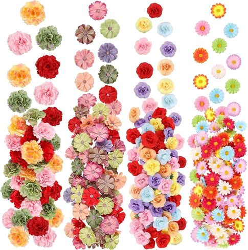 310Pcs Fake Flower Heads Mini Artificial Flower Bulk Silk Flowers for Decoration Small Faux Flower Heads Fabric Daisy Buds Floral for Crafts DIY Wedding Party Baby Shower Home Decor (Light Colors) in Saudi Arabia