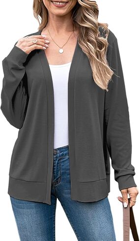 Yekaty Womens Lightweight Cardigan Sweaters Casual Long Sleeve Open Front Summer Cardigan in Saudi Arabia
