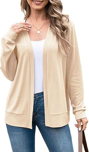 Yekaty Womens Lightweight Cardigan Sweaters Casual Long Sleeve Open Front Summer Cardigan in Saudi Arabia