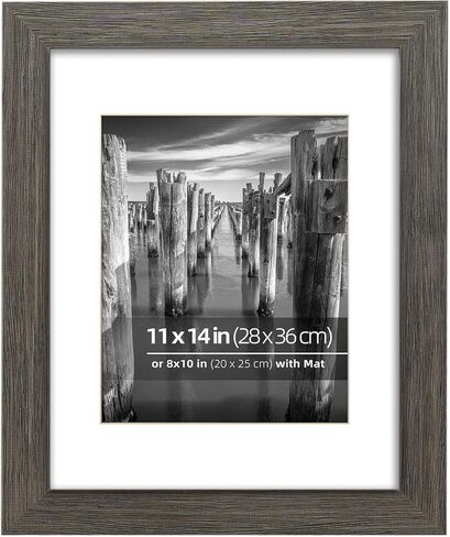 إطار صور من خشب الحظيرة المستصلحة مقاس 11 × 14 بوصة من DUCIHBA، خيار عرض متعدد، زجاج فائق الوضوح، مع حصيرة لصور مقاس 8 × 10 بوصة، فنون جدارية، خشب متأثر بالطقس in Kuwait