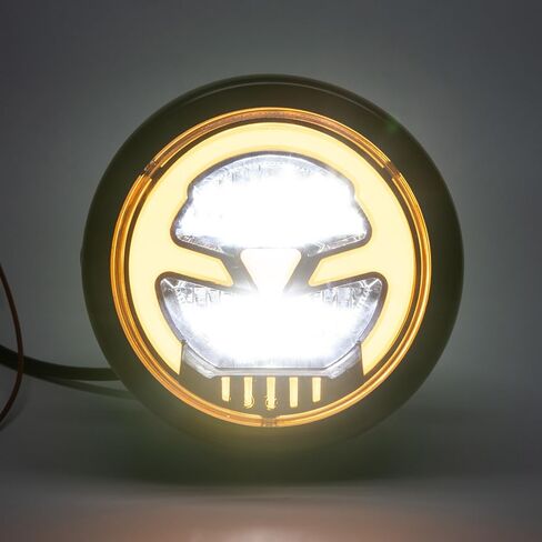 مصباح أمامي evomosa مقاس 5.75 بوصة للدراجات النارية، مصباح أمامي LED مستدير مقاس 5.75 بوصة للدراجات النارية معتمد من DOT، شعاع عالٍ منخفض للمقهى Racer E-bike Bobber Chopper (أبيض) in Saudi Arabia