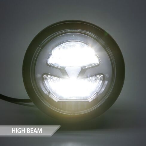 مصباح أمامي evomosa مقاس 5.75 بوصة للدراجات النارية، مصباح أمامي LED مستدير مقاس 5.75 بوصة للدراجات النارية معتمد من DOT، شعاع عالٍ منخفض للمقهى Racer E-bike Bobber Chopper (أبيض) in Saudi Arabia