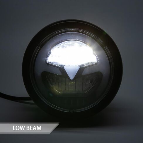 مصباح أمامي evomosa مقاس 5.75 بوصة للدراجات النارية، مصباح أمامي LED مستدير مقاس 5.75 بوصة للدراجات النارية معتمد من DOT، شعاع عالٍ منخفض للمقهى Racer E-bike Bobber Chopper (أبيض) in Saudi Arabia