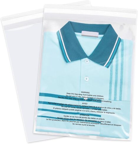 20 Pcs - 9" x 12" Suffocation Warning Self Seal Clear Plastic Poly Bags 1.6 Mil-Permanent Adhesive in Saudi Arabia
