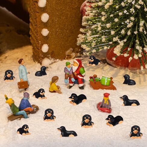 Leinuosen 50pcs Mini Dachshund Figurines Christmas Dollhouse Ornaments Little Puppy Figures Tiny Resin Dachshunds Miniature Model Bulk Micro DIY Crafts for Garden Potted Plant Party Gift(Brown) in Saudi Arabia