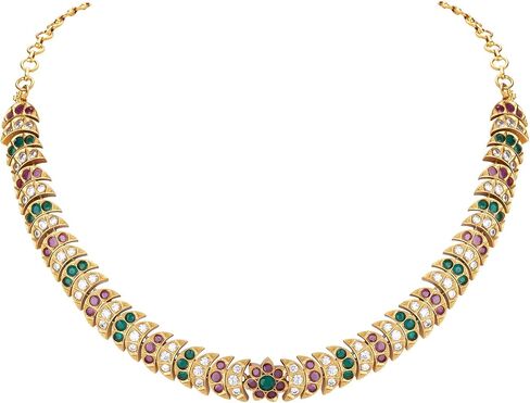 Aheli South Indian Designer Faux Stone Crafted Choker Necklace with Jhumki Earrings Ethnic Wedding Wear Fashion Jewelry Set Gift for Women in Saudi Arabia
