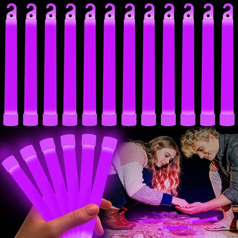 12 pk Ultra Bright Glow Sticks Bulk, Glow in The Dark 6 inch Emergency Light Stick, Vibrant Colors Light Up Sticks for Hurricane Supplies Camping Survival Fishing Neon Party Favors in Saudi Arabia