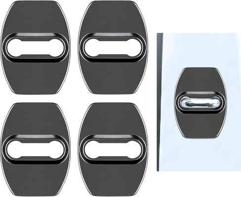 TOMALL 4Pcs Car Door Lock Latches Covers Compatible with Cadillac Escalade CTS XT5 XT4 CT6 XT5 Stainless Steel Vehicle Specific Protection Exterior Accessories Sports Style Decoration (Black) in Saudi Arabia