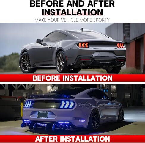 جناح خلفي لجناح السيارة لسيارة Ford Mustang 2015-2023 (Fastback/Convertible/GT/S650/Ecoboost/Dark Horse/Premium) جميع الموديلات، ملحقات جناح Mustang (أسود لامع) in Kuwait