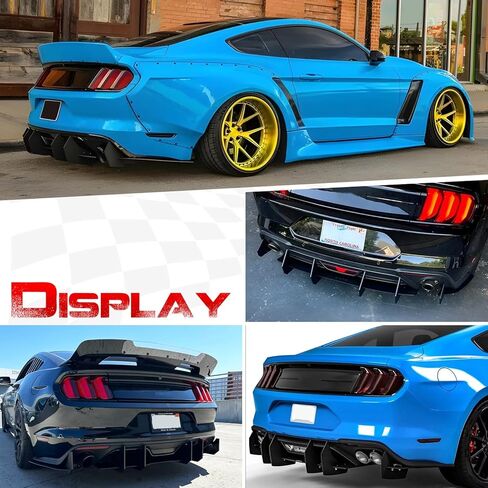 جناح خلفي لجناح السيارة لسيارة Ford Mustang 2015-2023 (Fastback/Convertible/GT/S650/Ecoboost/Dark Horse/Premium) جميع الموديلات، ملحقات جناح Mustang (أسود لامع) in Kuwait