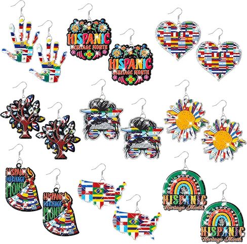Y1tvei Day of The Dead Earrings - 9Pairs Cute Halloween Sugar Skull Glitter Sparkly Earrings Acrylic Dangle Jewelry Accessory Wacky Skull Decor Gifts Supplies for Women Girls Halloween Festival Charms in Saudi Arabia