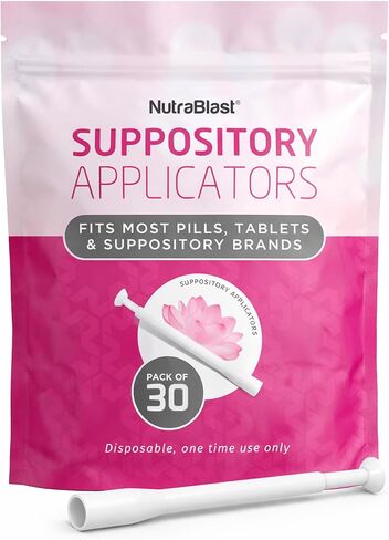 أدوات تطبيق التحميلة المهبلية التي تستخدم لمرة واحدة من NutraBlast (عبوة من 30 قطعة) - تناسب معظم العلامات التجارية والحبوب والأجهزة اللوحية والتحاميل - مغلفة بشكل فردي in Kuwait