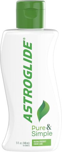 Astroglide Pure & Simple Personal Lubricant (5oz), 100% Naturally Derived Water-Based Sex Lube, Ultra Gentle Formula for Women, Men and Couples, Safe for Toys in Saudi Arabia